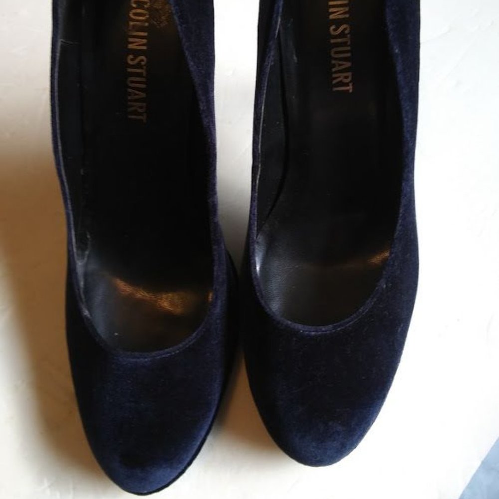 Colin Stuart 5" Navy Blue Faux Suede Shoes  9m